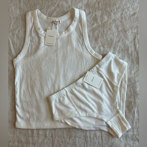 Natura Ribbed Jacquard Tank & Miniboxer Bottoms Set White Size Small NWT
